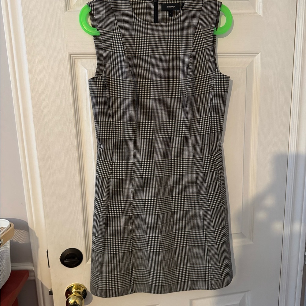 Theory - Black and White Plaid Mini Dress